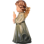 Ange Enfant avec Bougie en Bois d'Érable | Sculpture Artisanale Val Gardena