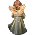 Ange Enfant avec Bougie en Bois d'Érable | Sculpture Artisanale Val Gardena
