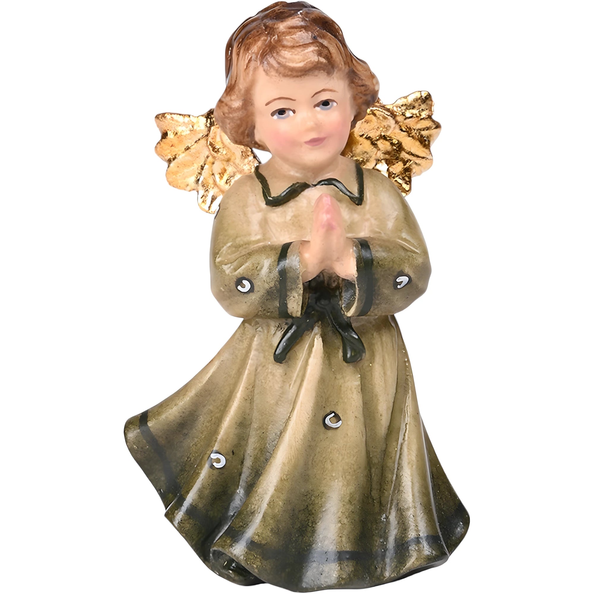 Hand Painted Maple Wood Cherub in Prayer