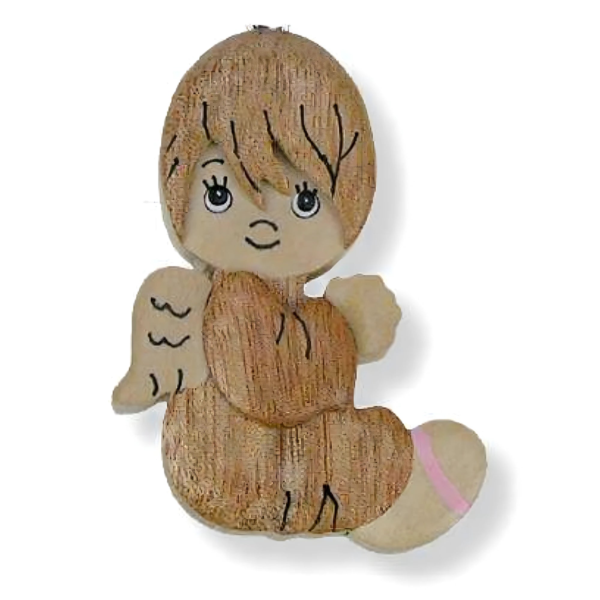 Bombonnière ange fillette en bois – sculpture artisanale Dolfi Val Gardena  