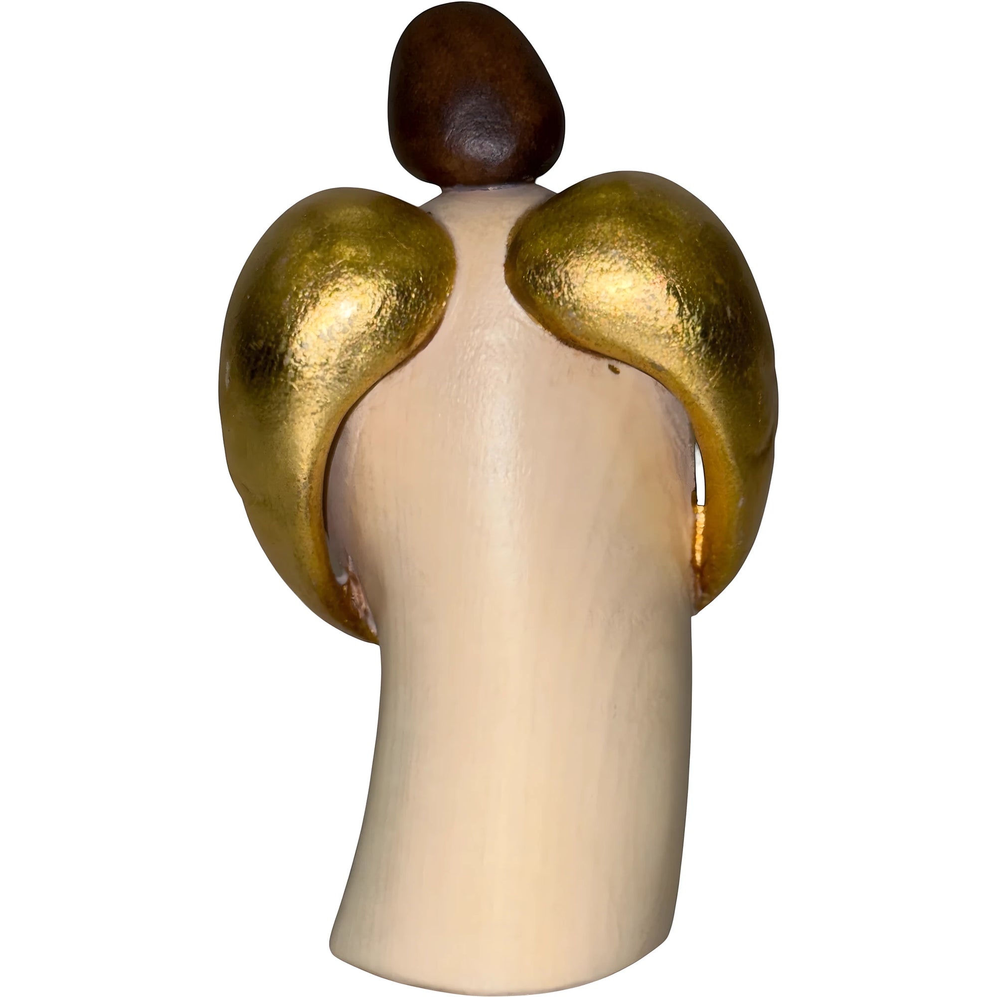 Guardian Angel Cradling Baby in Maple Wood from Val Gardena