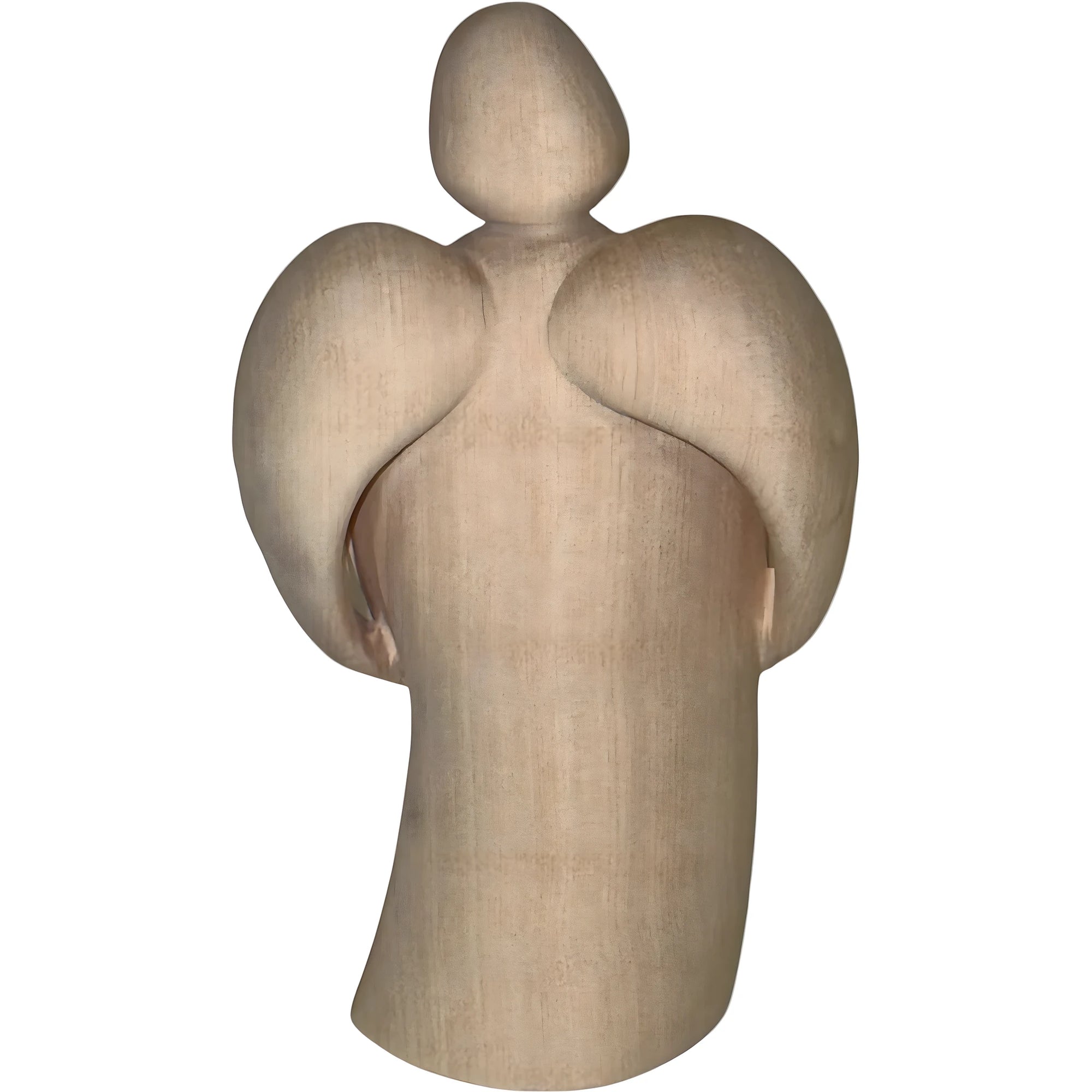 Guardian Angel Cradling Baby in Maple Wood from Val Gardena