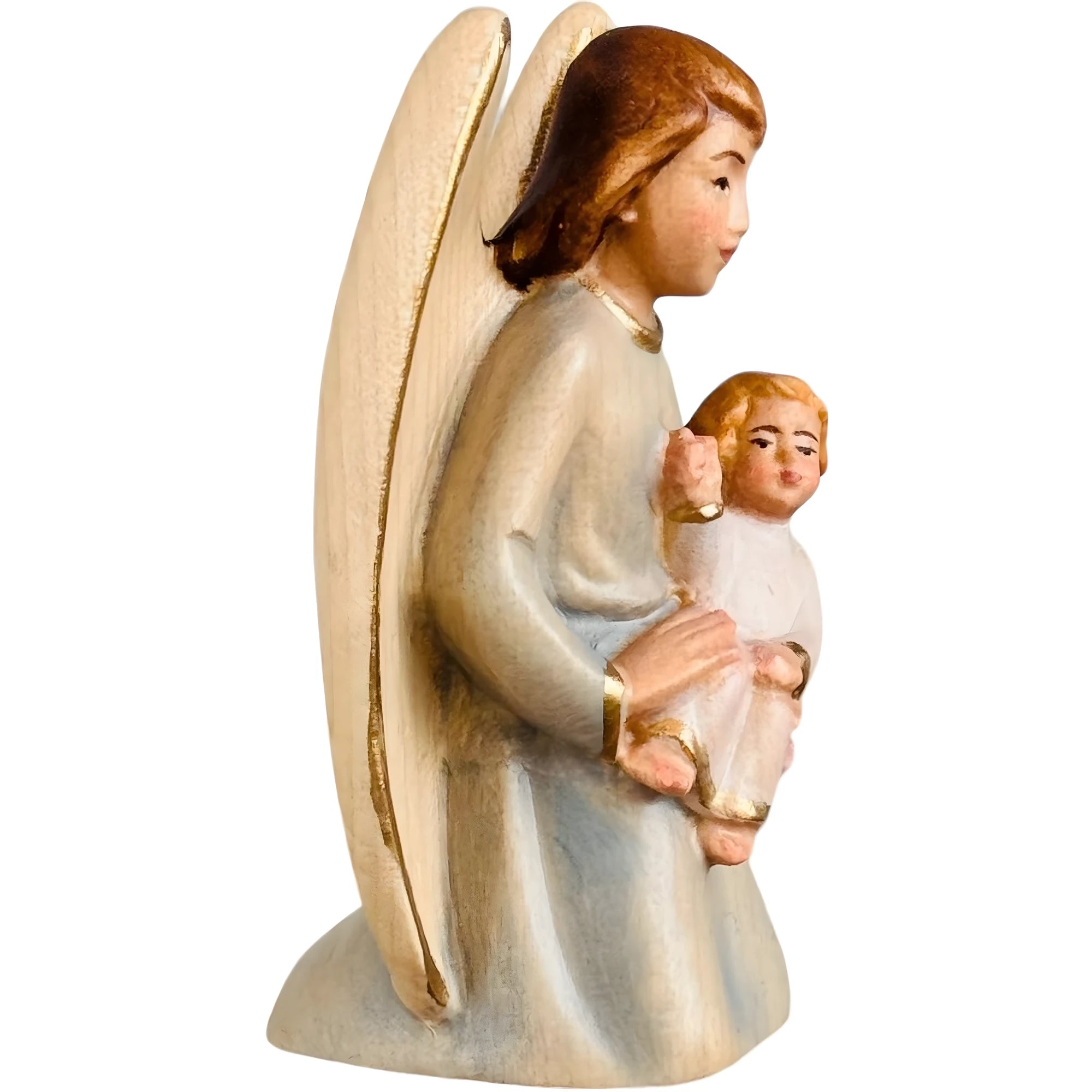 Guardian Angel with Child Hand-carved in Maple Wood