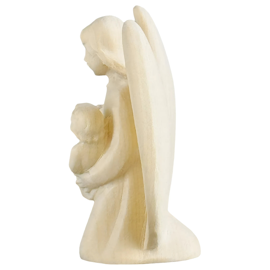 Guardian Angel with Child Hand-carved in Maple Wood