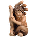 Guardian Angel with Child Cradled in Hand – Val Gardena Wood Sculpture