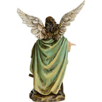 Guardian Angel and Children on the Bridge, Hand-Painted Sculpture Val Gardena