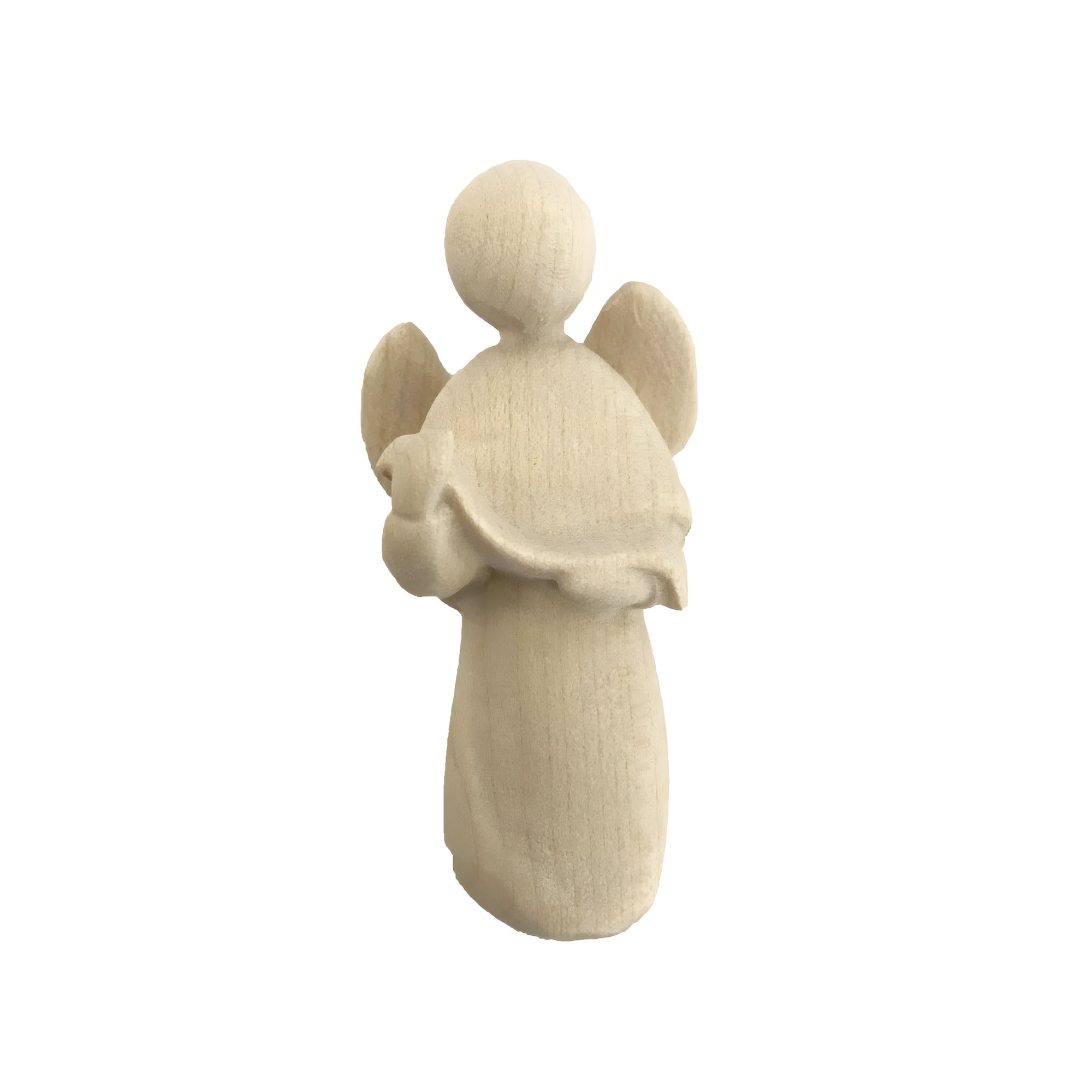 Angelo Gloria Stilizzato in Legno d'Acero della Val Gardena da Appendere