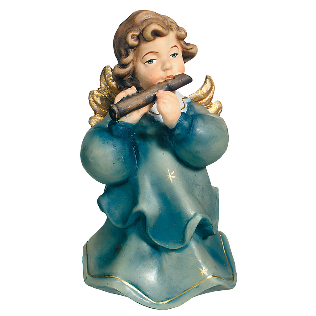 Angelo Musicista con Flauto: Scultura in Legno d'Acero della Val Gardena
