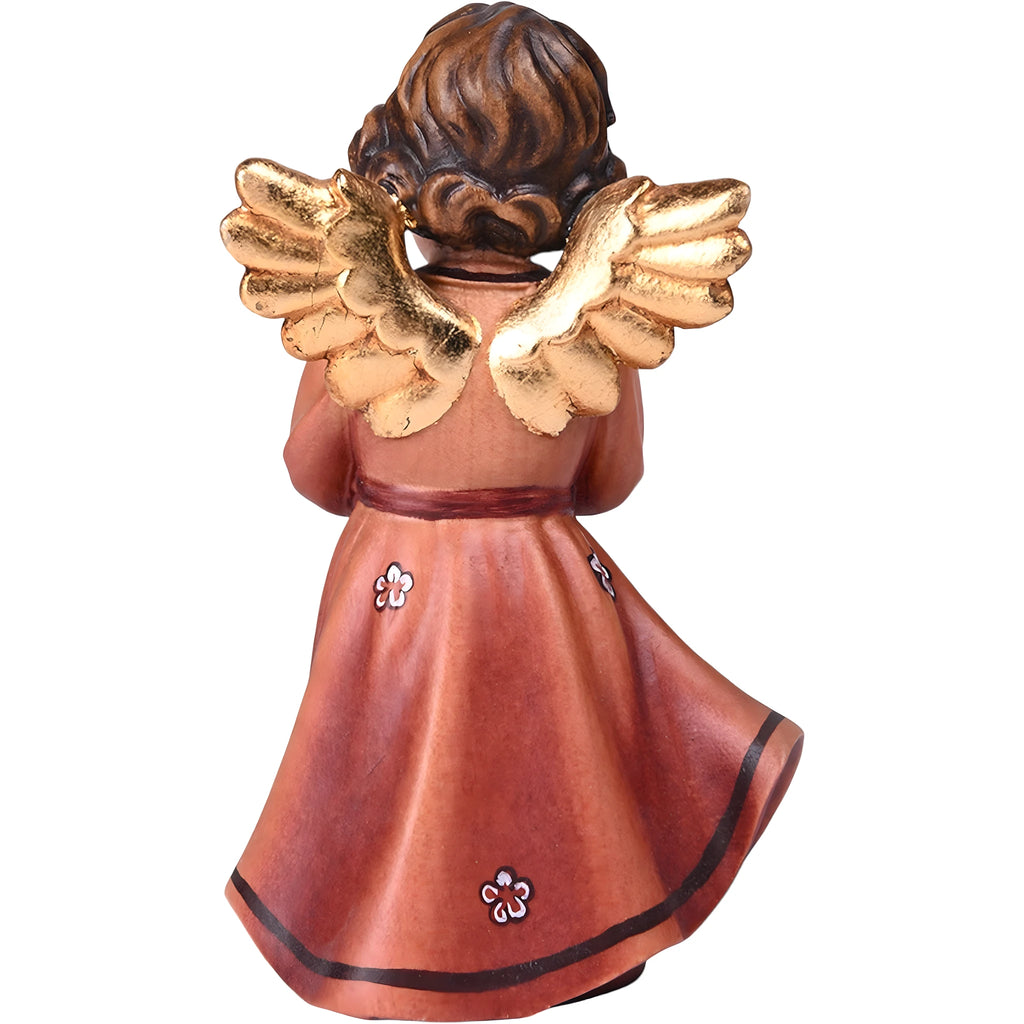 Ange Priant avec Ailes Dorées | Sculpture en Bois Val Gardena