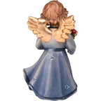 Ange Serein en Robe Bleue, Sculpture Artistique en Bois d'Érable