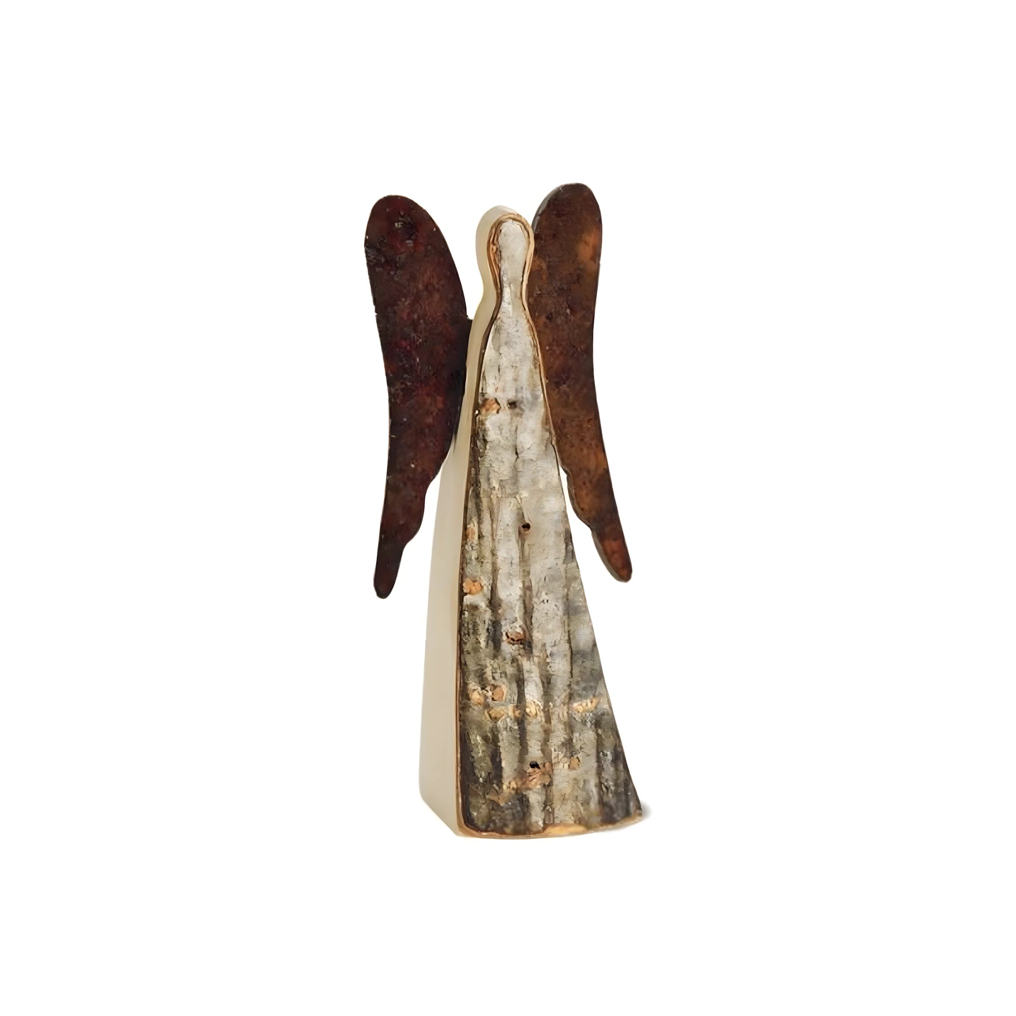 Ange Stylisé "Écorce" en Bois d'Érable Sculpté à la Main 6 cm