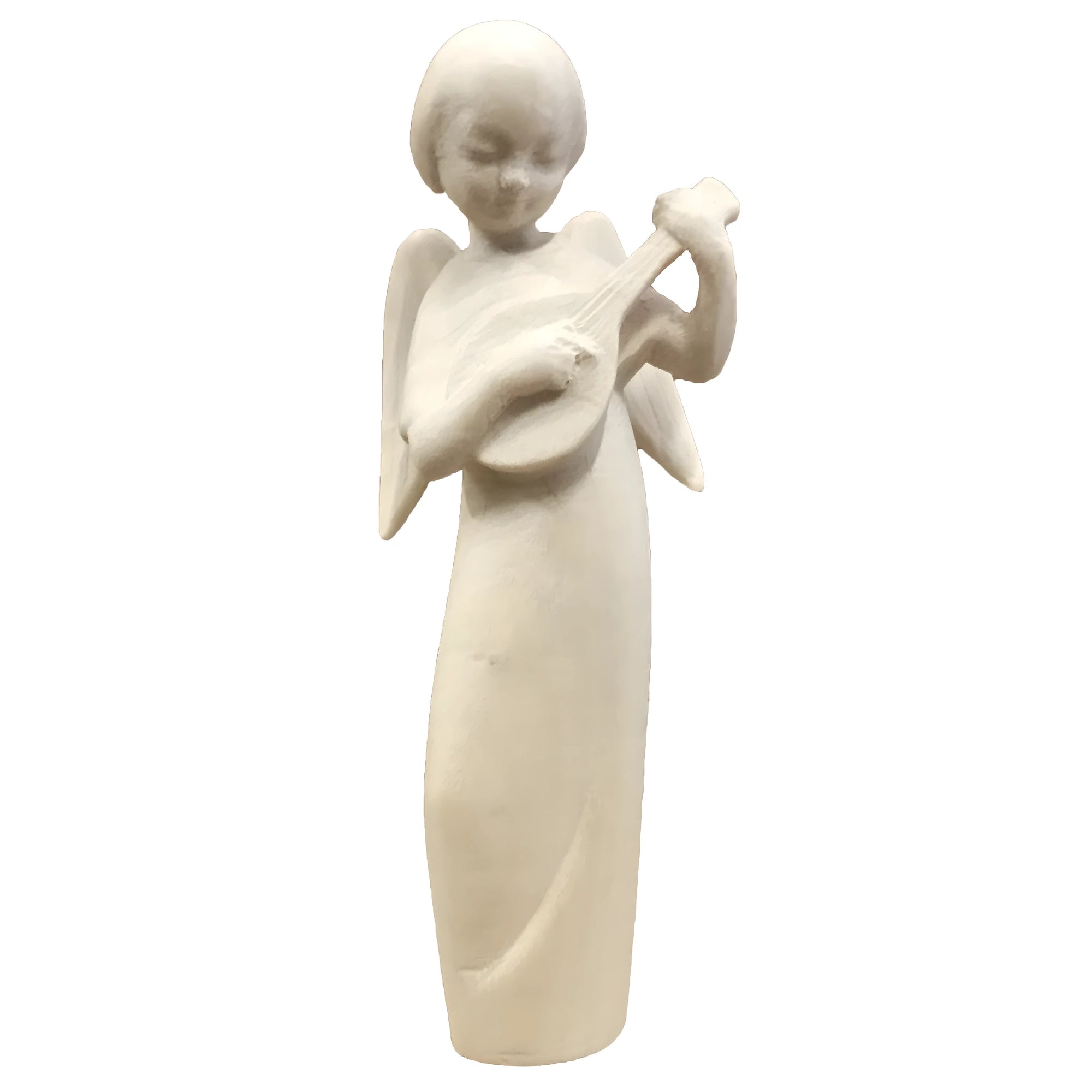 Stylized Angel Lute Player in Val Gardena Wood