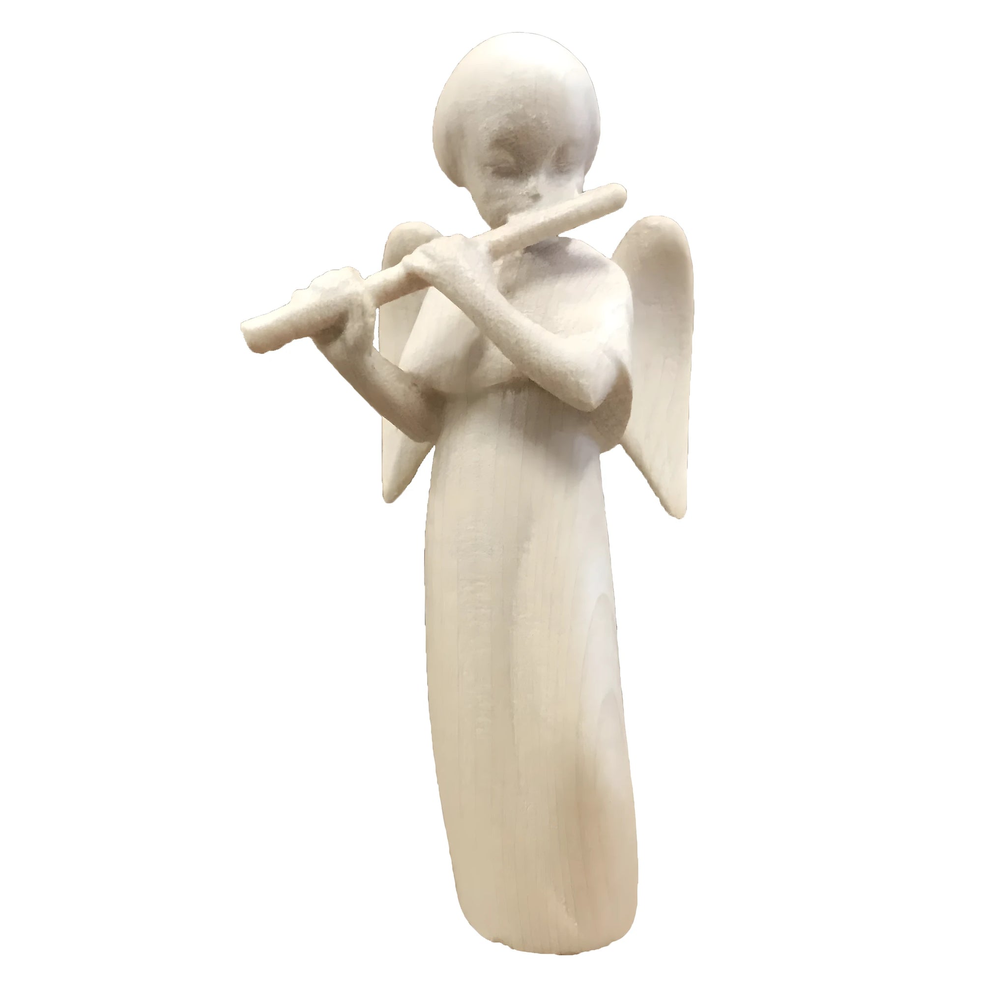 Stylized Angel with Flute, Maple Wood Sculpture Val Gardena