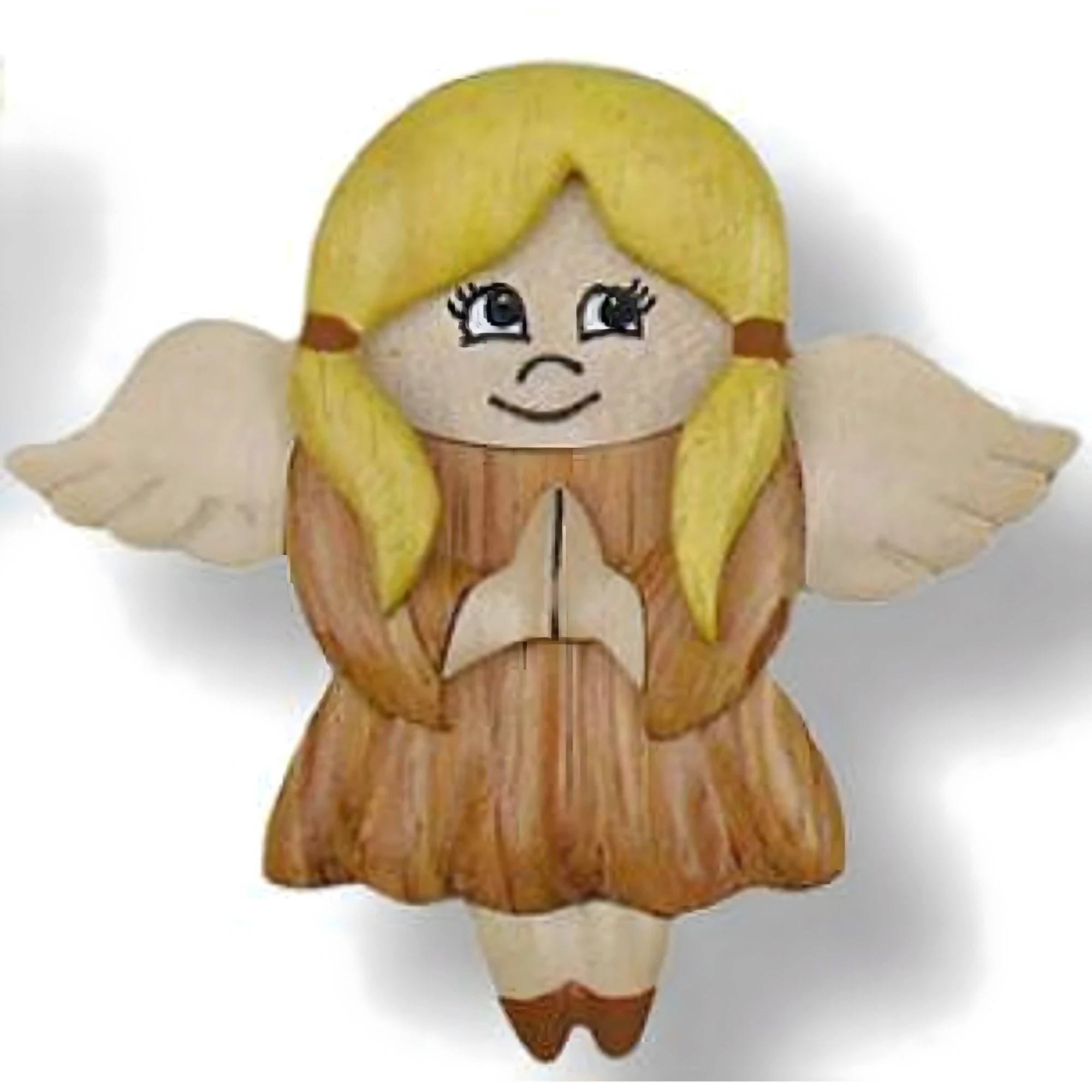 Angelo Stilizzato in Preghiera Calamita in Legno d'Acero