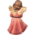 Angel with Christmas Gift in Maple Wood | Handcrafted Sculpture Val Gardena