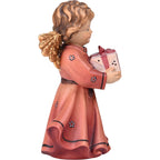 Angel with Christmas Gift in Maple Wood | Handcrafted Sculpture Val Gardena
