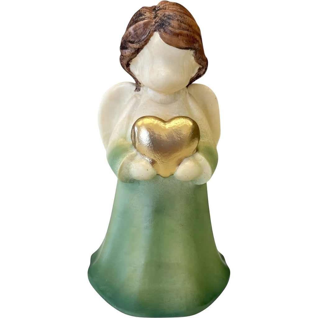 Heart Angel Modern Wooden Sculpture from Val Gardena