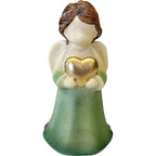 Heart Angel Modern Wooden Sculpture from Val Gardena
