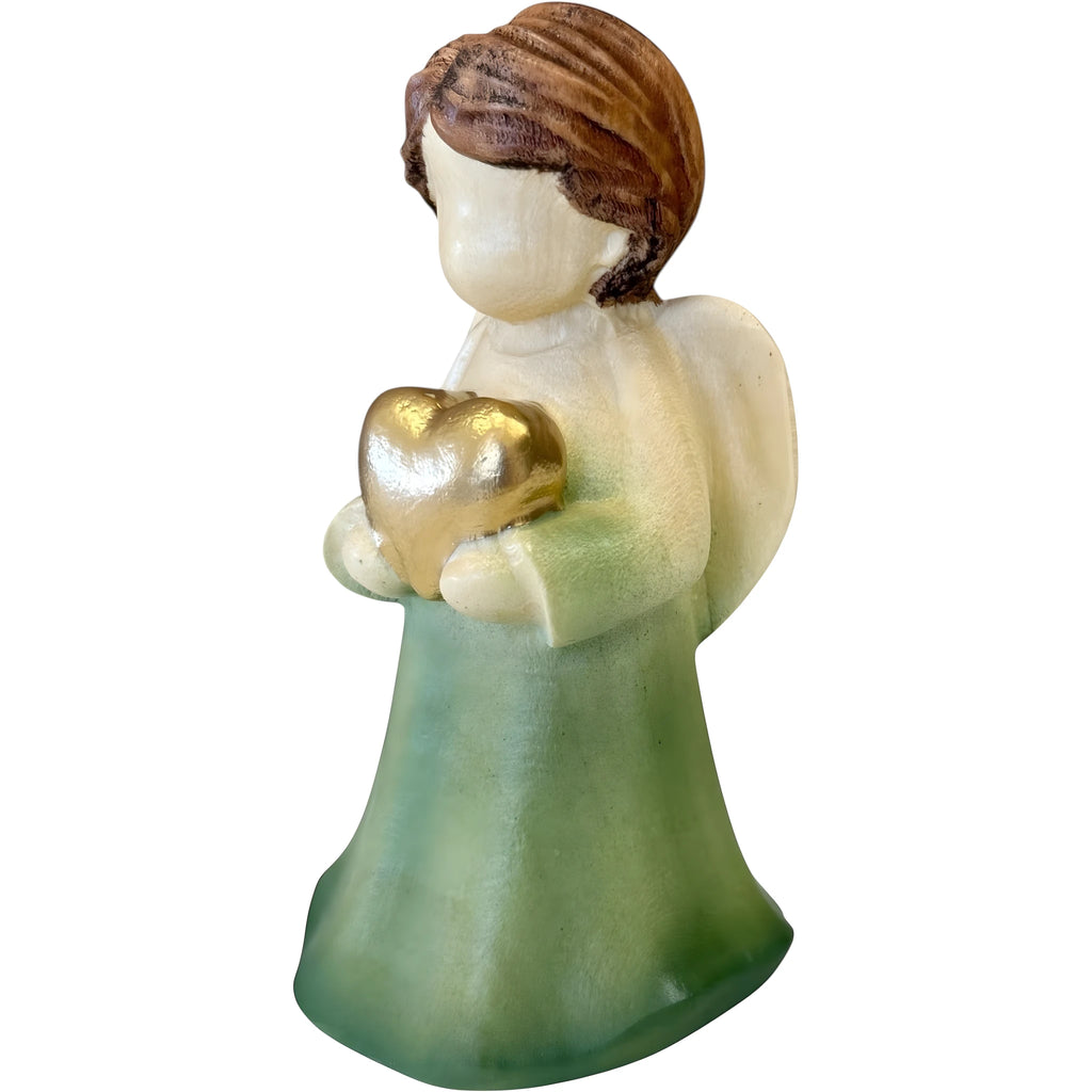 Heart Angel Modern Wooden Sculpture from Val Gardena