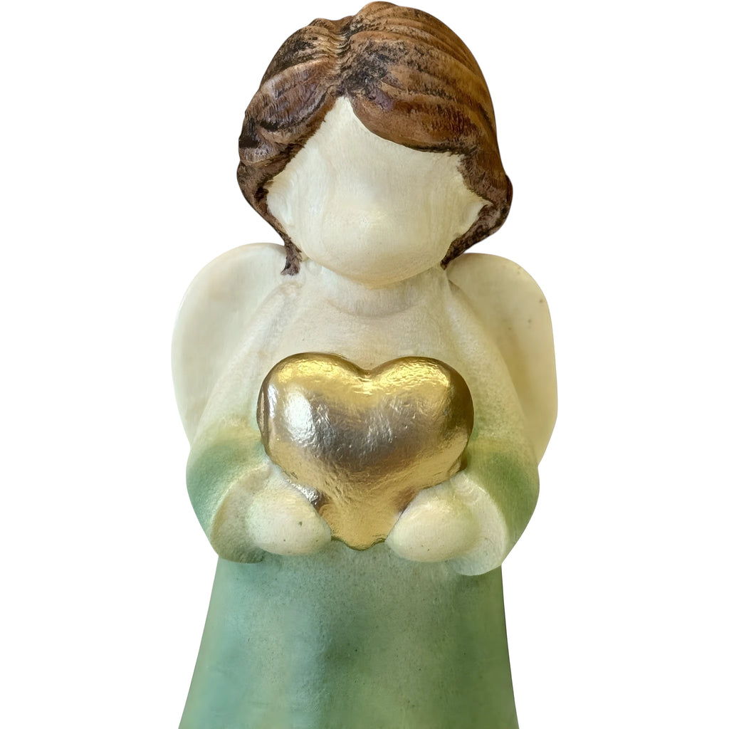 Heart Angel Modern Wooden Sculpture from Val Gardena