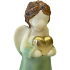 Heart Angel Modern Wooden Sculpture from Val Gardena