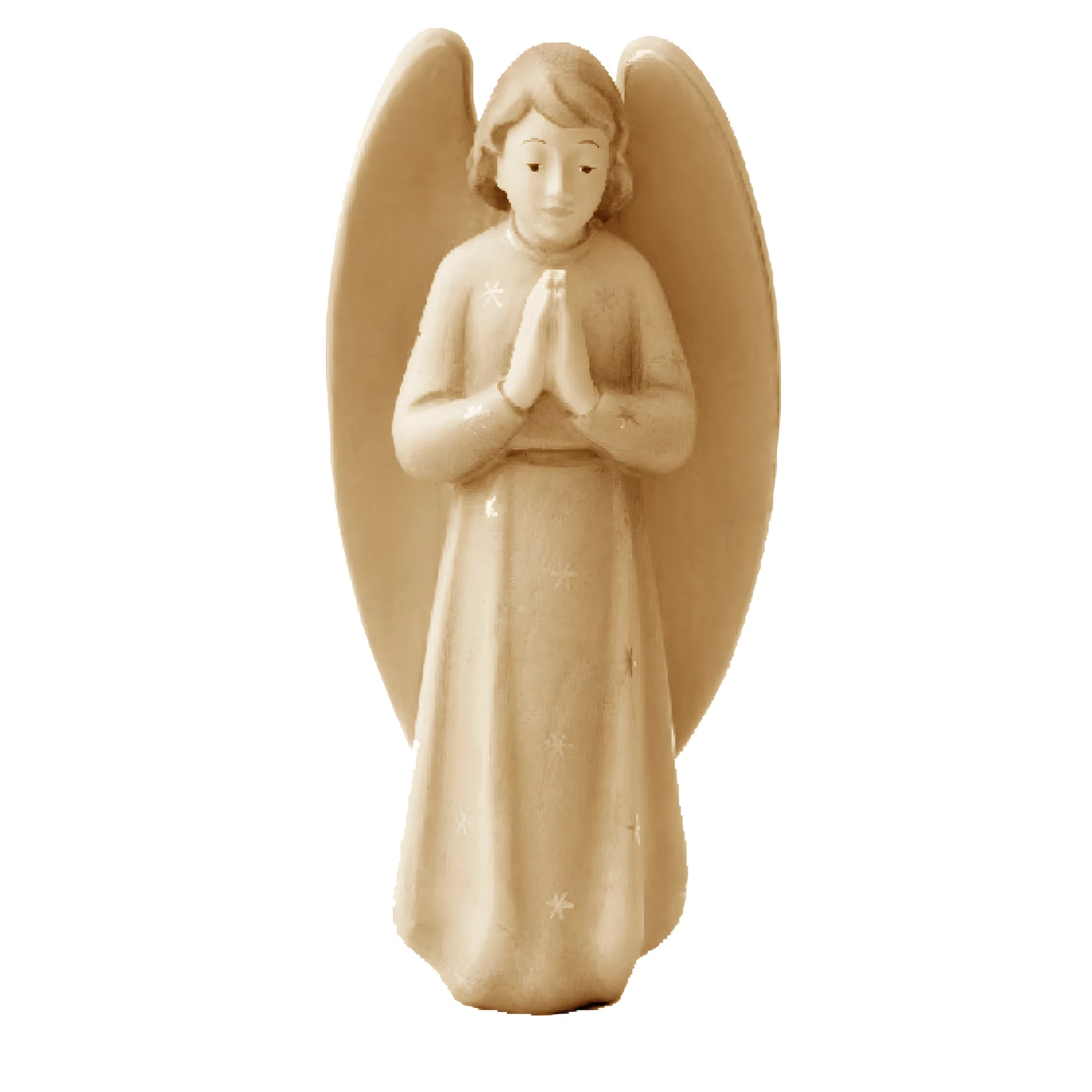 Gloria Angel carved in wood - color