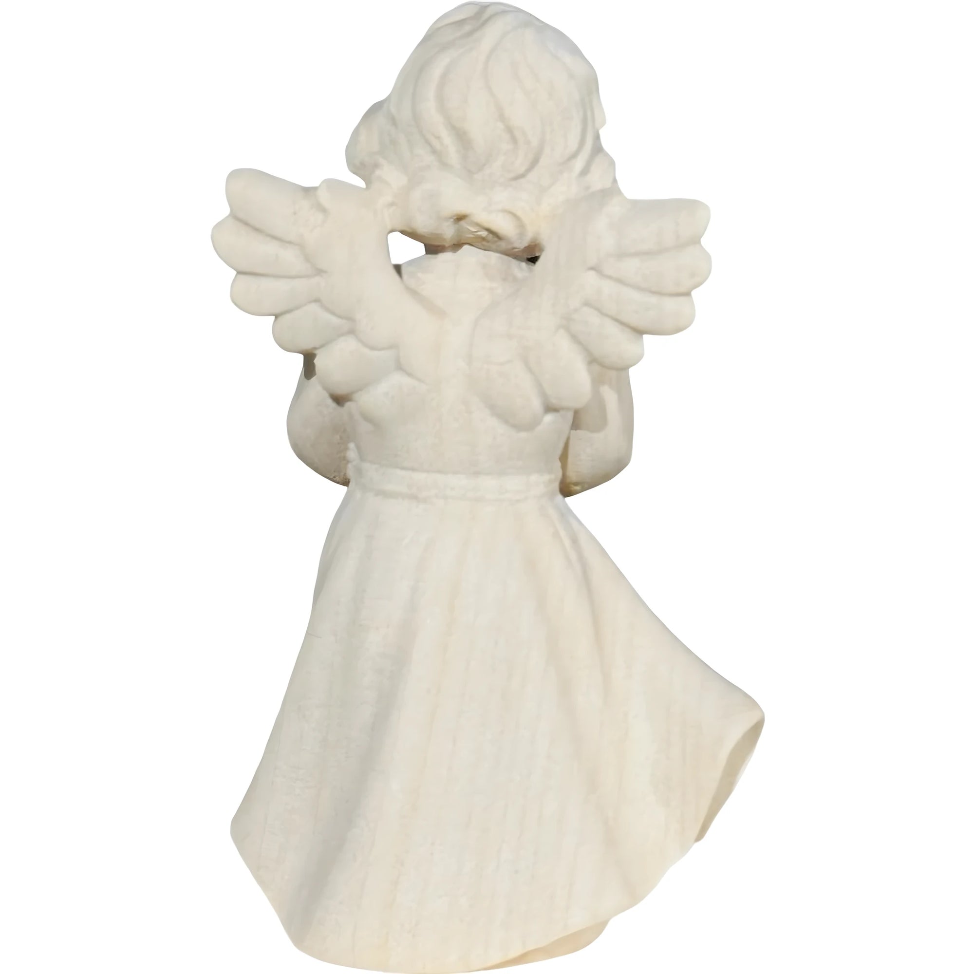 Angelo della Tenerezza con Cuore - Scultura in Legno Naturale Val Gardena
