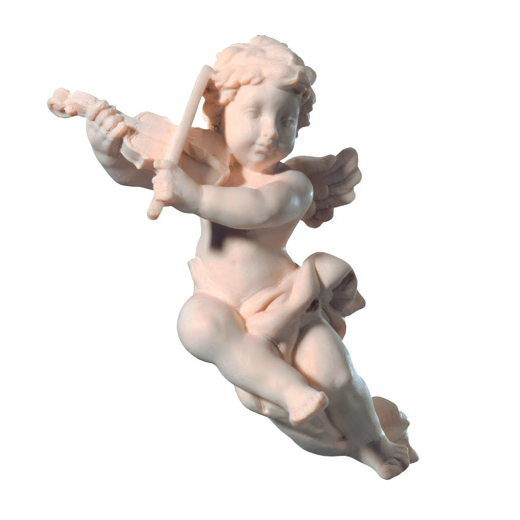 Latający anioł Putto muzyk ze skrzypcami | Drewno klonowe Val Gardena