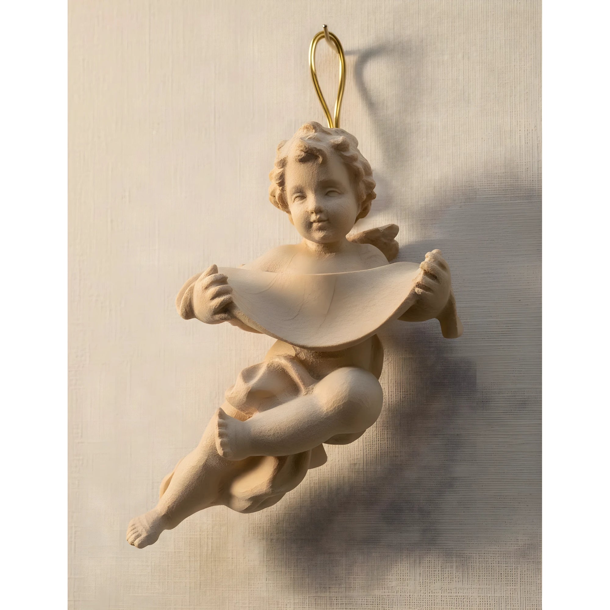 Angelo custode legno naturale