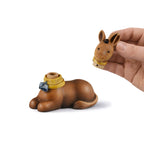 Crouching Donkey for Artisan Wood Nativity Scene Val Gardena