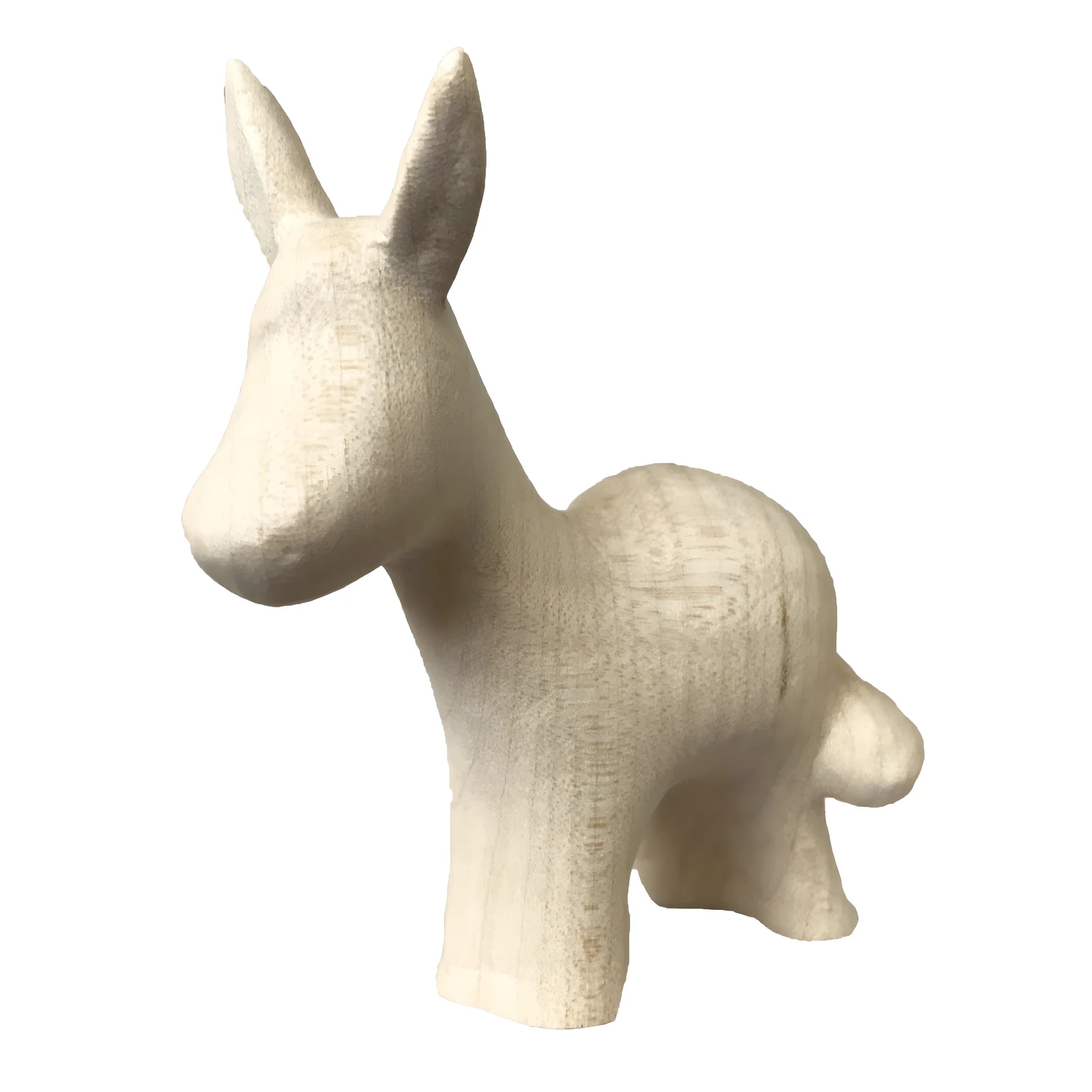 Asino Stilizzato in Legno d'Acero Artigianale | Scultura Val Gardena