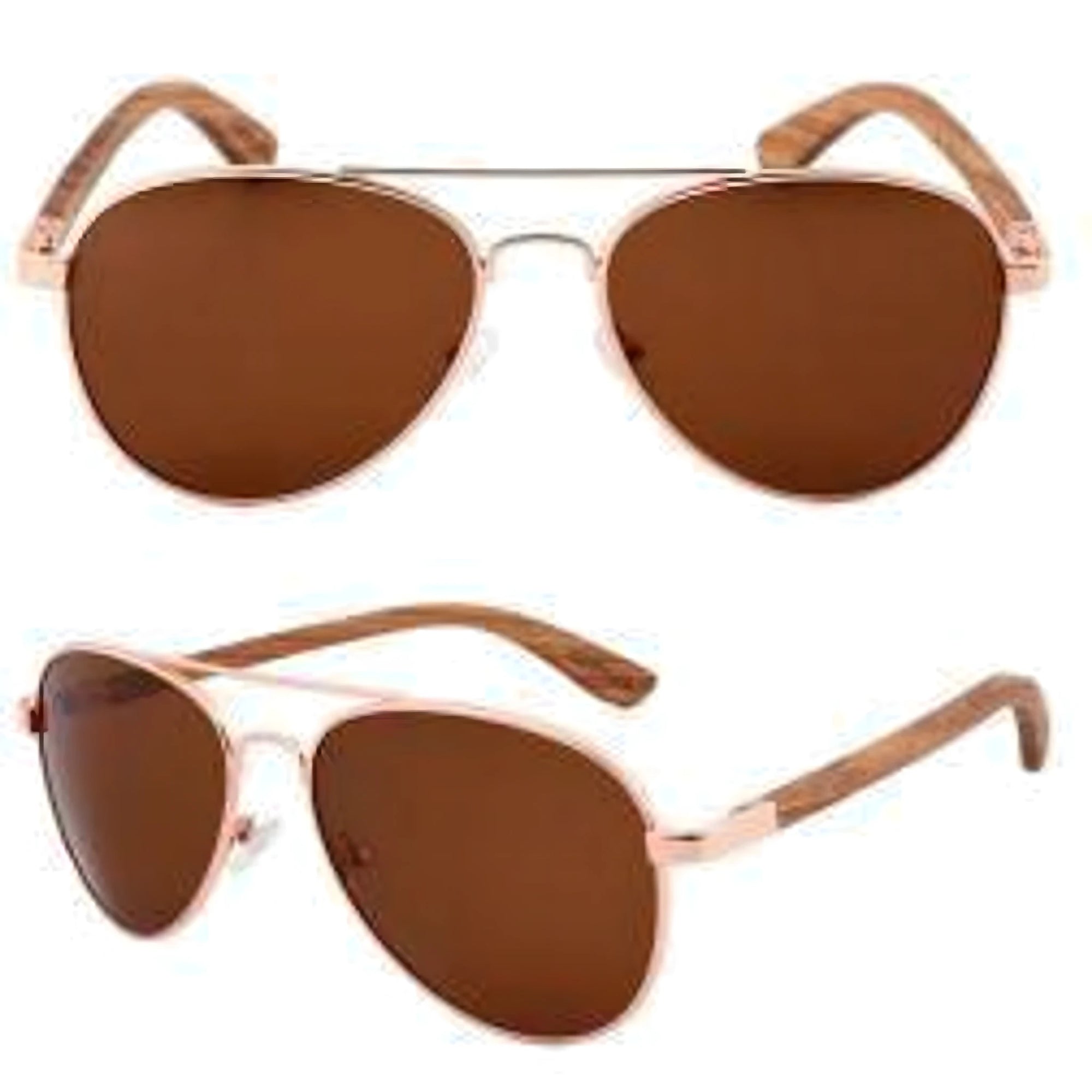 Aviator Copper and Wood Metal: Elegant and Handcrafted Sunglasses