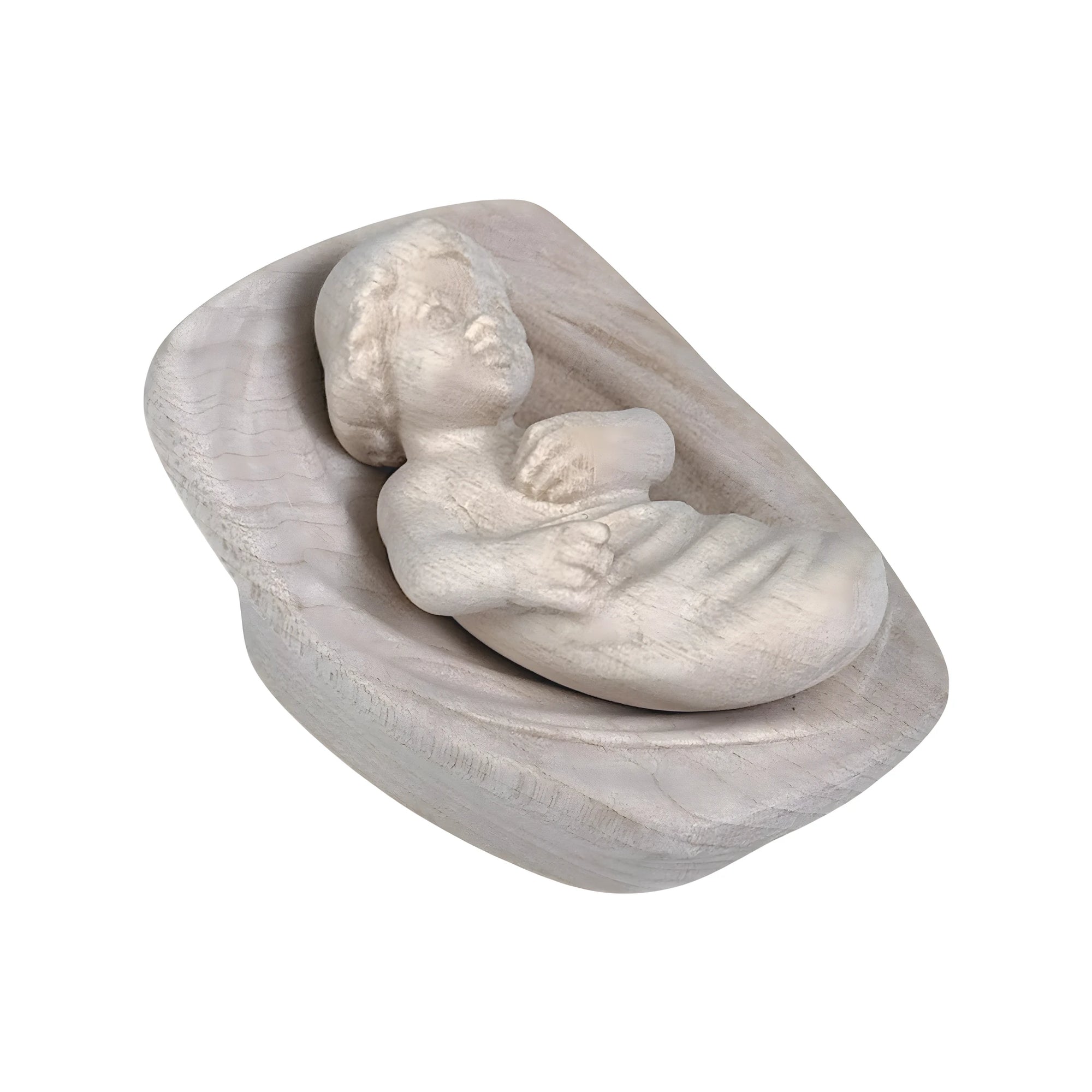 Baby Jesus in Crib Carved in Maple Wood | Val Gardena