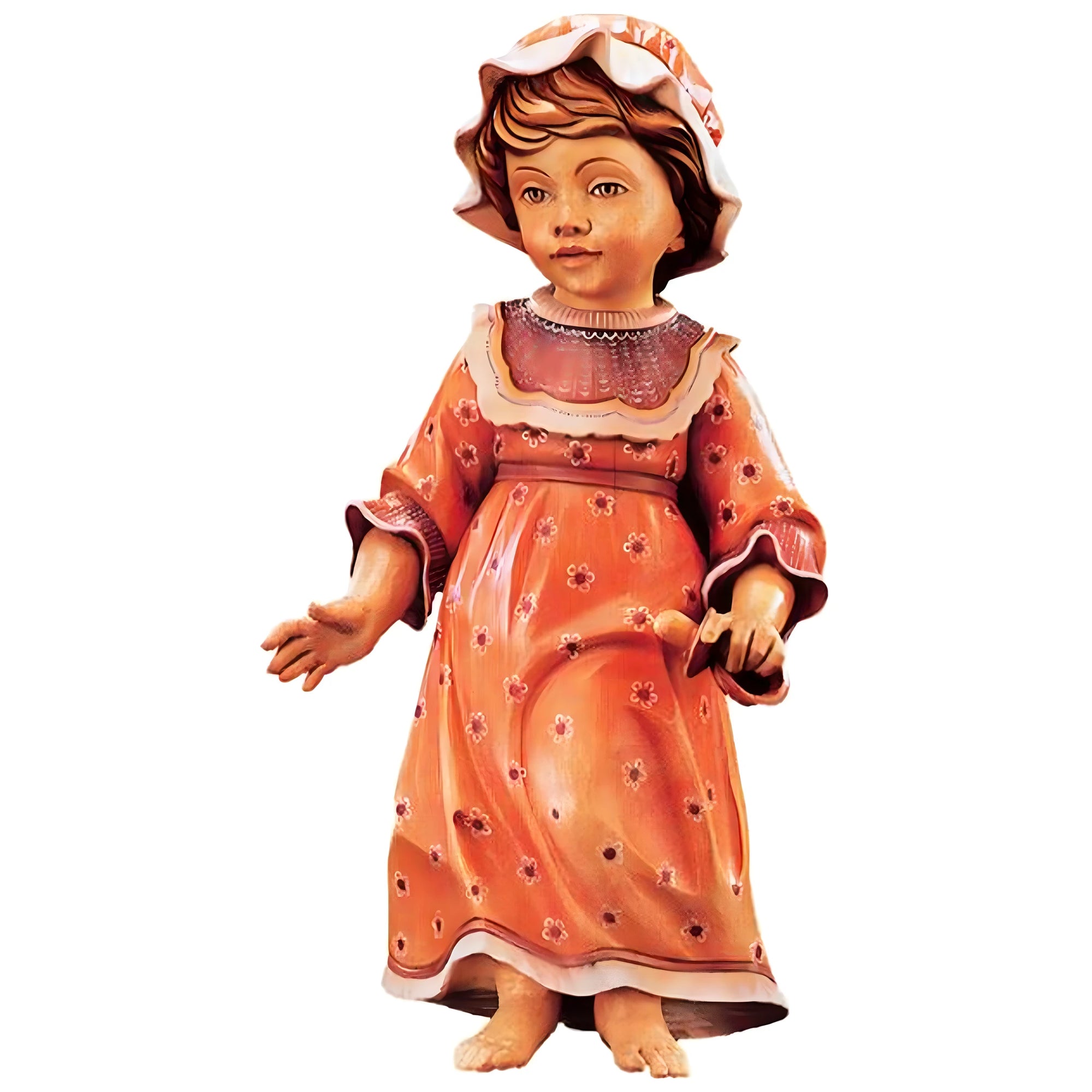 Carved Wooden Doll Anna, Val Gardena Handicraft