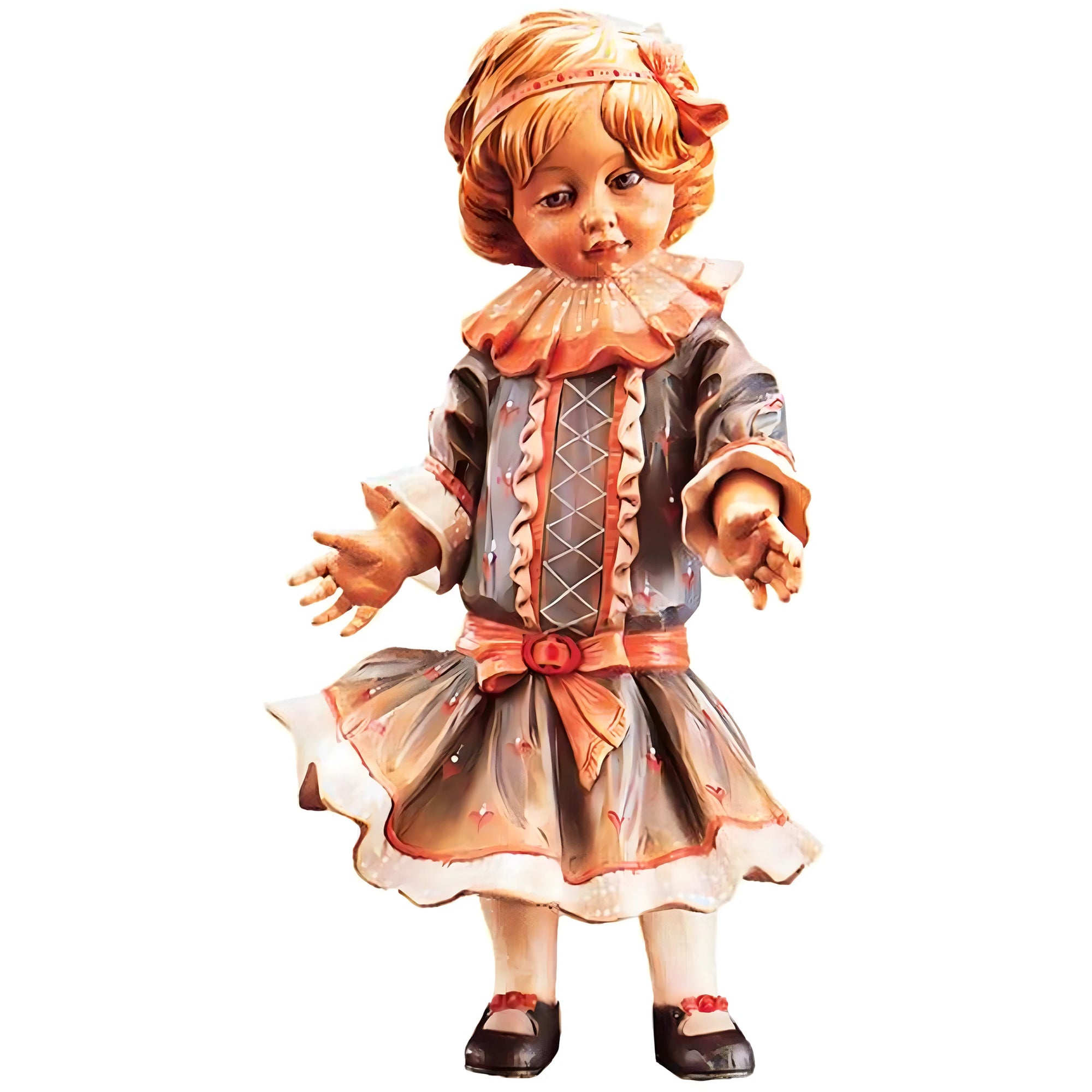 Wooden Doll Irene 10 cm - Handcrafted Sculpture Val Gardena