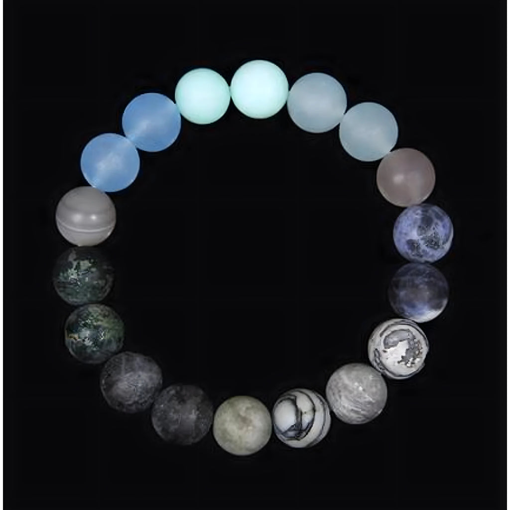 Pulsera Artesanal Neptuno con Perlas Policromas Efecto Mineral