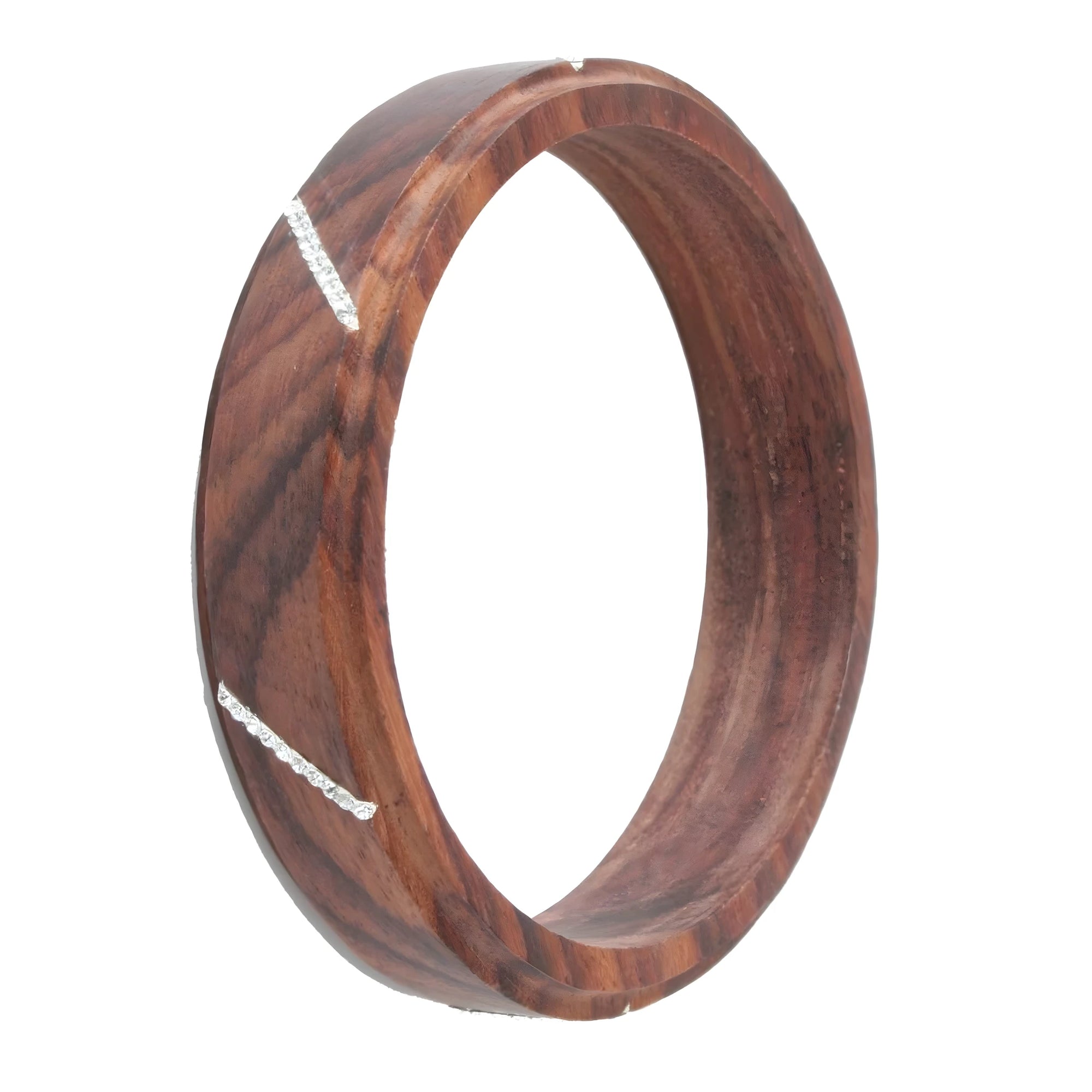 Bracelet Manchette en Bois Précieux avec Incrustations de Cristaux Swarovski