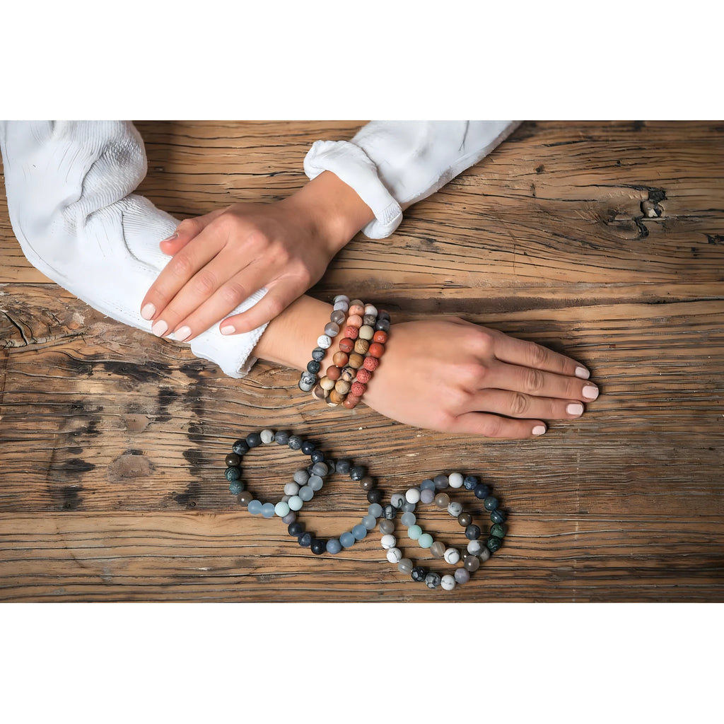 Bracciale con Perle in Pietra Naturale "Sistema Solare" – Armonia Cosmica