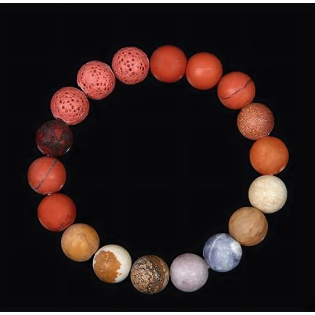 Marte Handmade Bracelet in Variegated Natural Stones (15 cm)