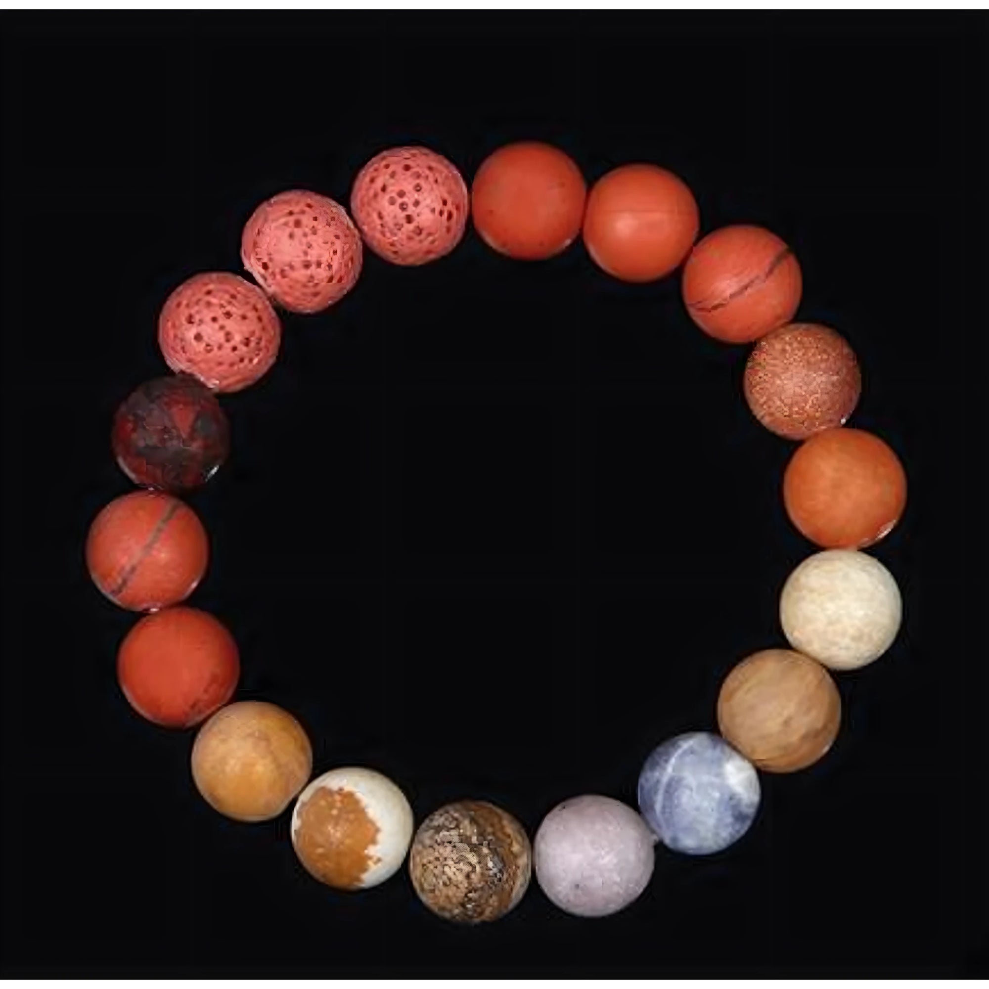 Bracelet Mars Artisanal en Pierres Naturelles Variées (15 cm)