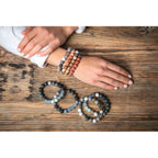 Marte Handmade Bracelet in Variegated Natural Stones (15 cm)