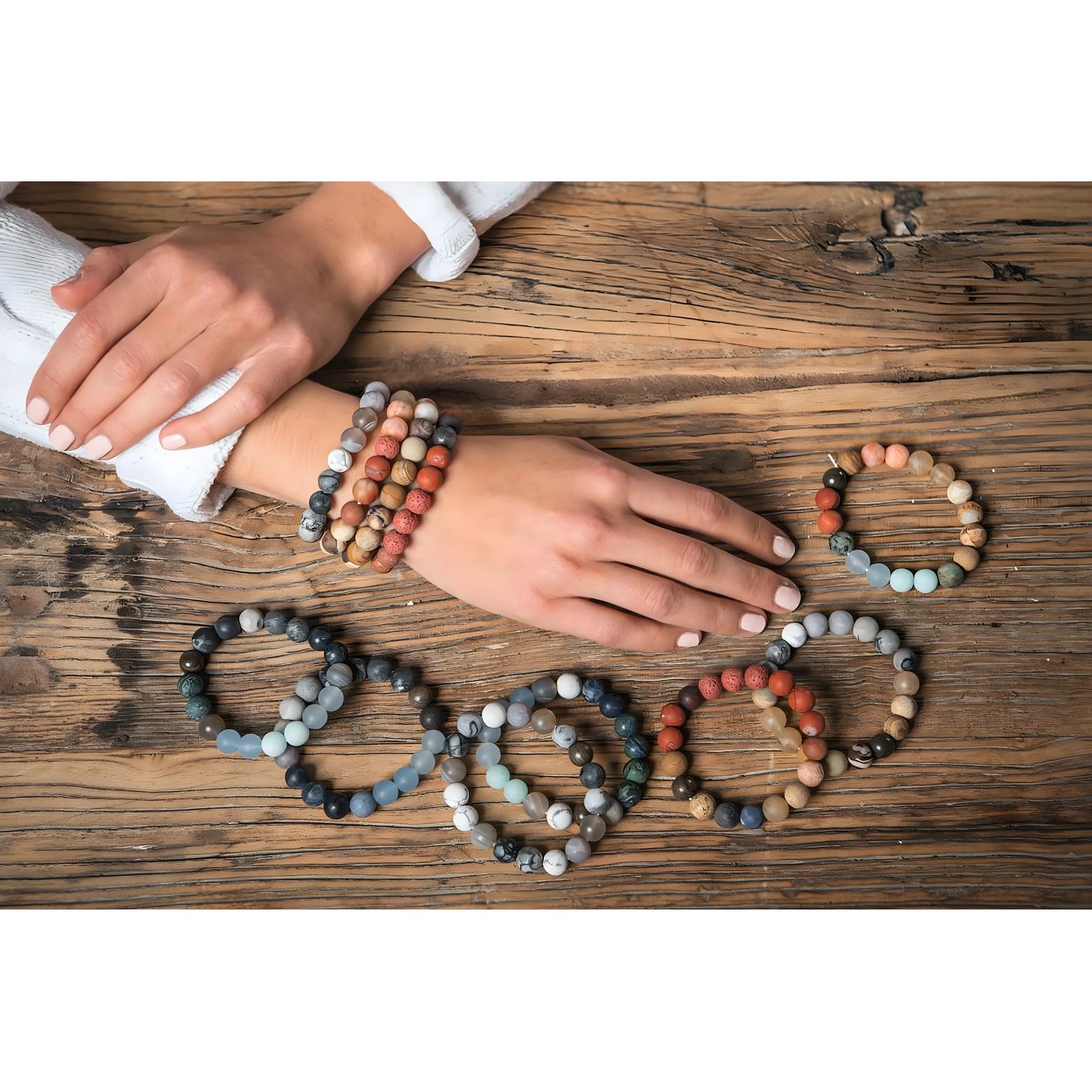 Bracelet Mercure en Pierres Naturelles Artisanat Val Gardena