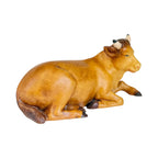 Bue Acostado para Pesebre Artesanal de Madera de Arce del Val Gardena