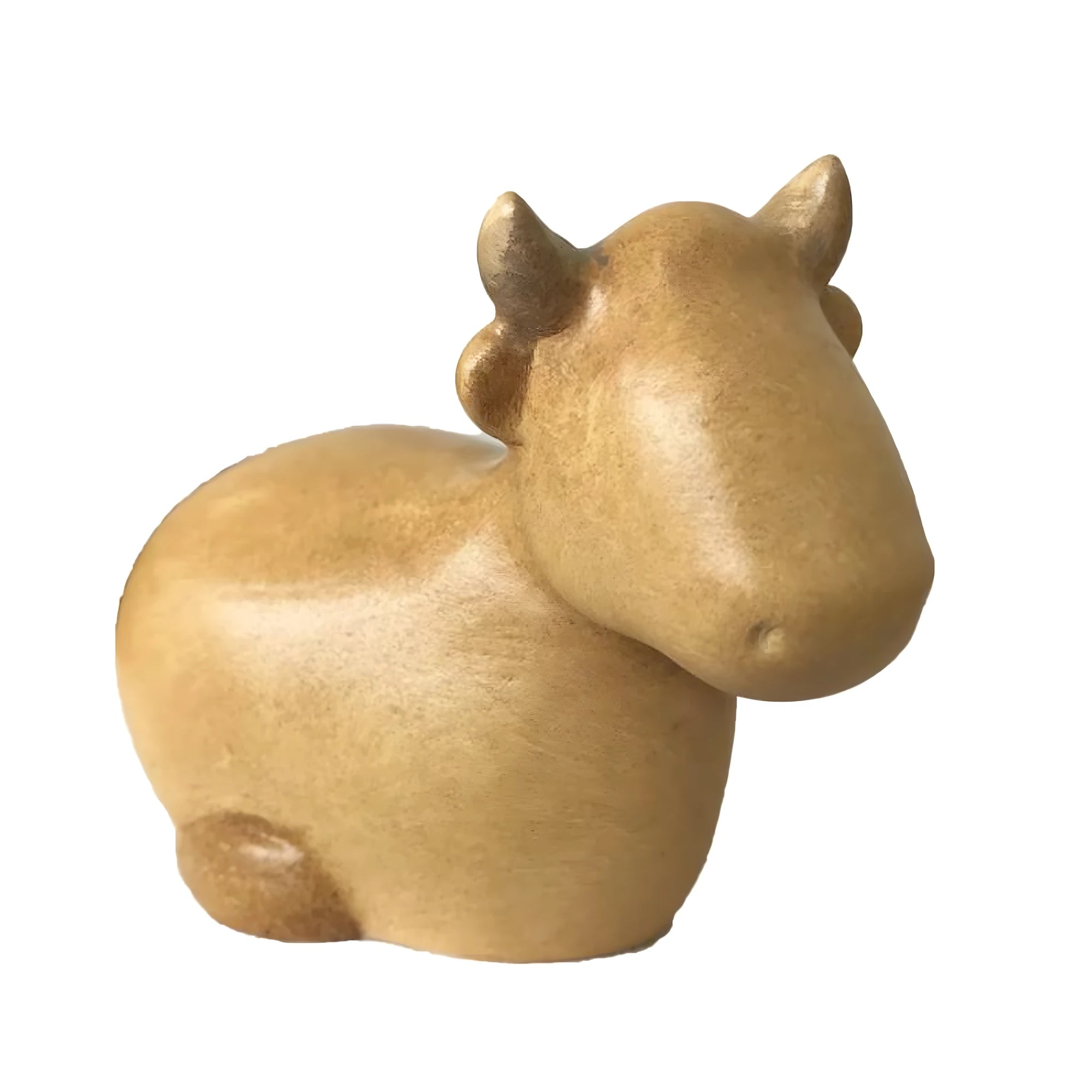 Bue Stilizzato Moderno in Legno d'Acero | Scultura Artigianale Val Gardena