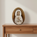 Madonna of Fátima Bust in Relief, Gardena Valley Wood