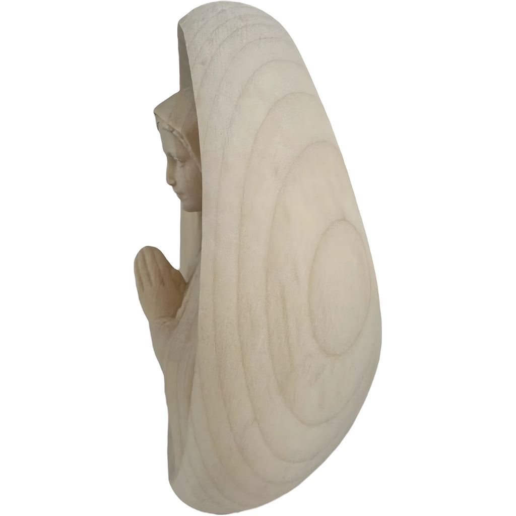 Busto Madonna di Fátima a Rilievo in Legno della Val Gardena