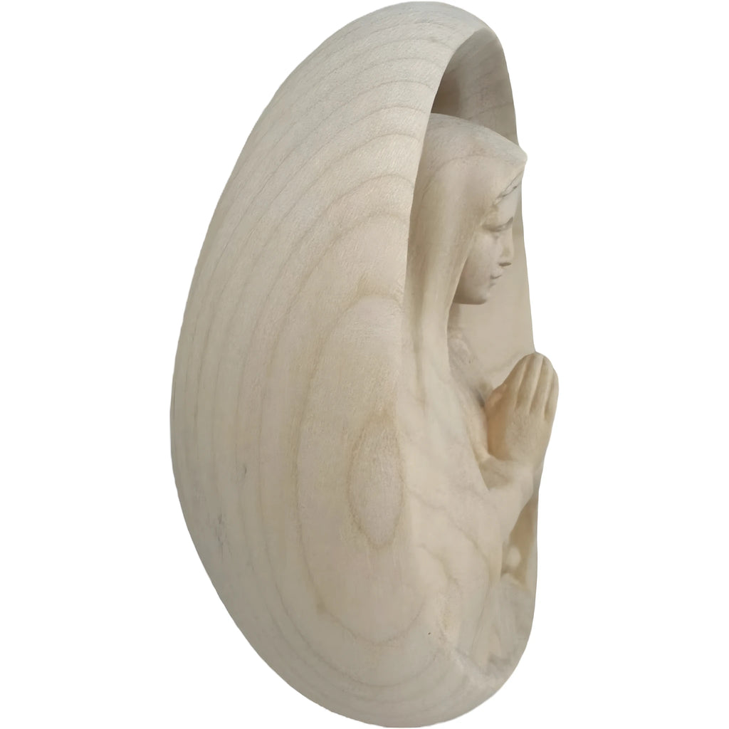 Busto Madonna di Fátima a Rilievo in Legno della Val Gardena