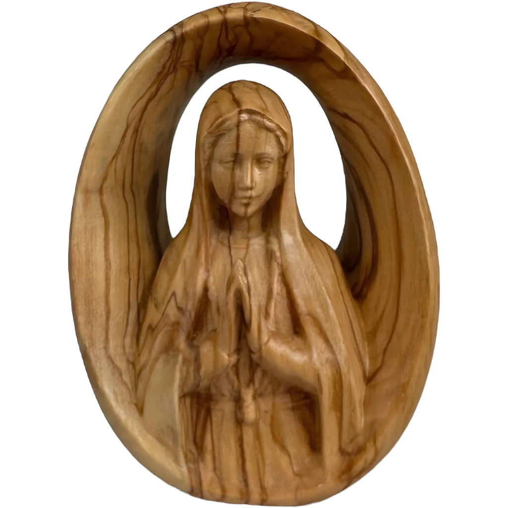 Busto Virgen de Fátima en Relieve de Madera de Val Gardena
