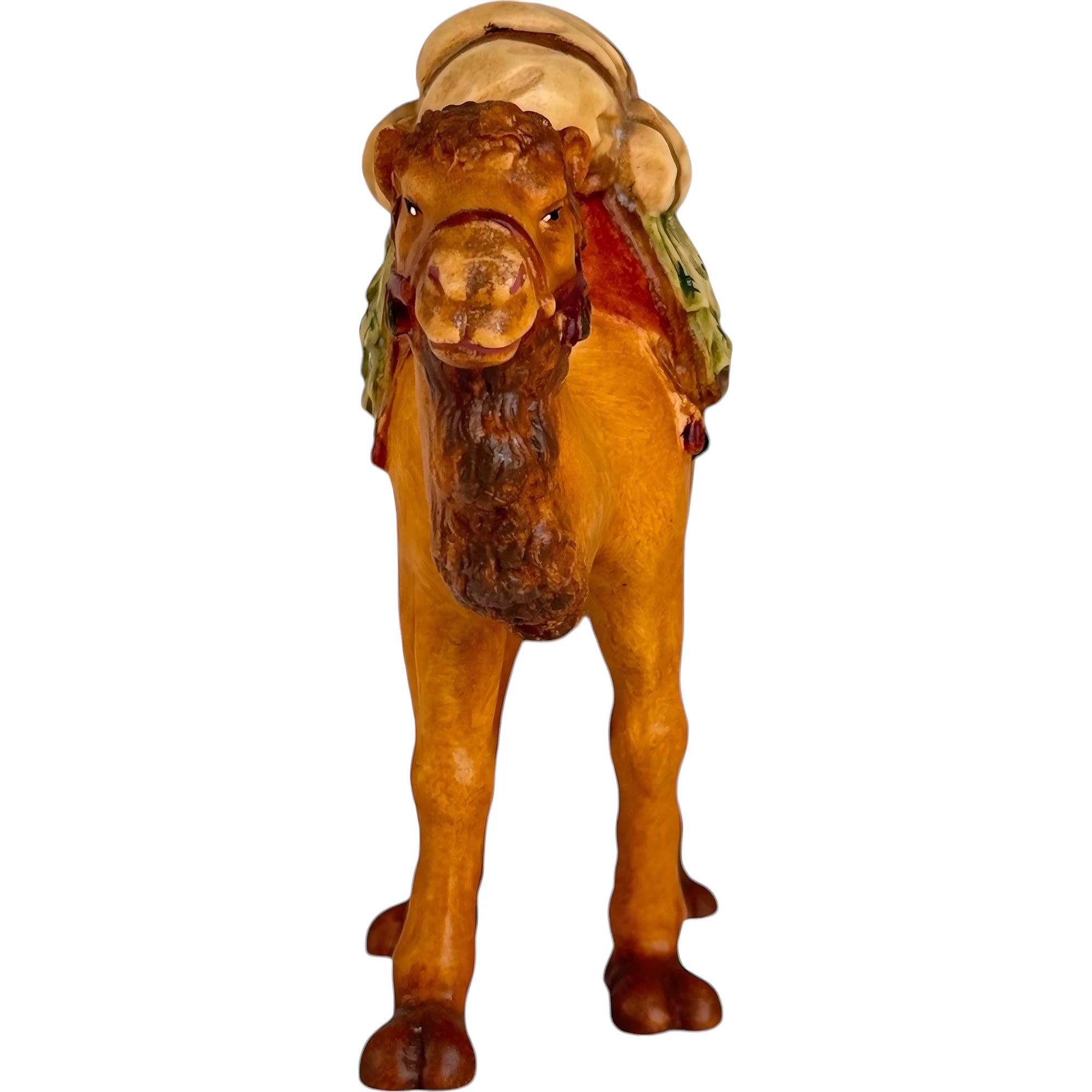 Dromedary Camel with Saddle and Load | Maple Wood Sculpture