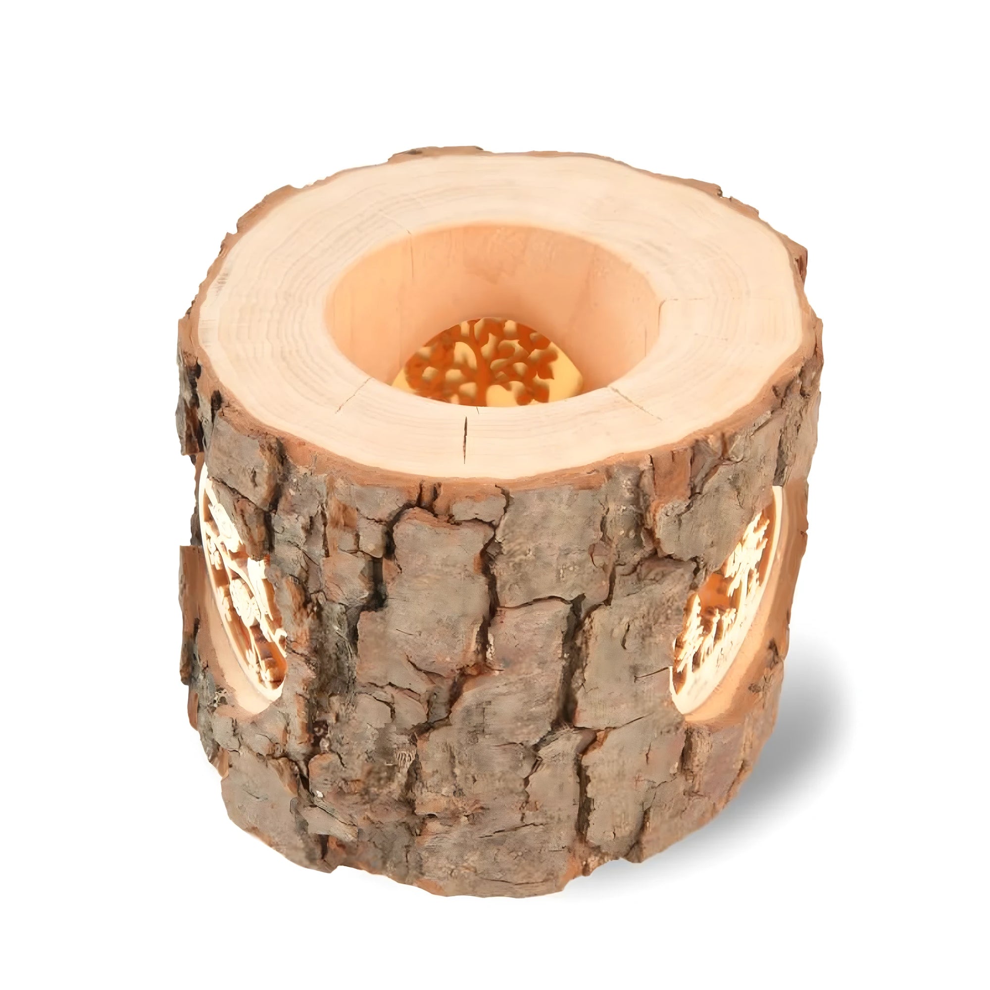 Maple Wood Sculpture Candlestick: The Embrace of the Val Gardena Forest